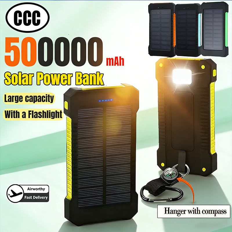 Solar Emergency Charger - Bank Daya Tenaga Surya 500000mAh Kapasitas
