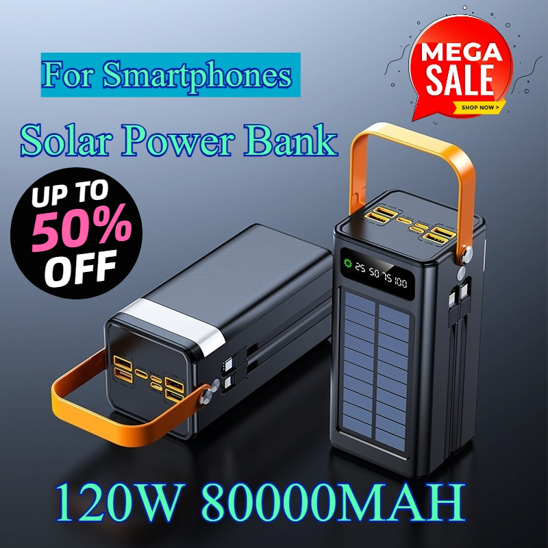 Power Bank Tenaga Surya 80000m - Solar Emergency Charger ulasan dan harga